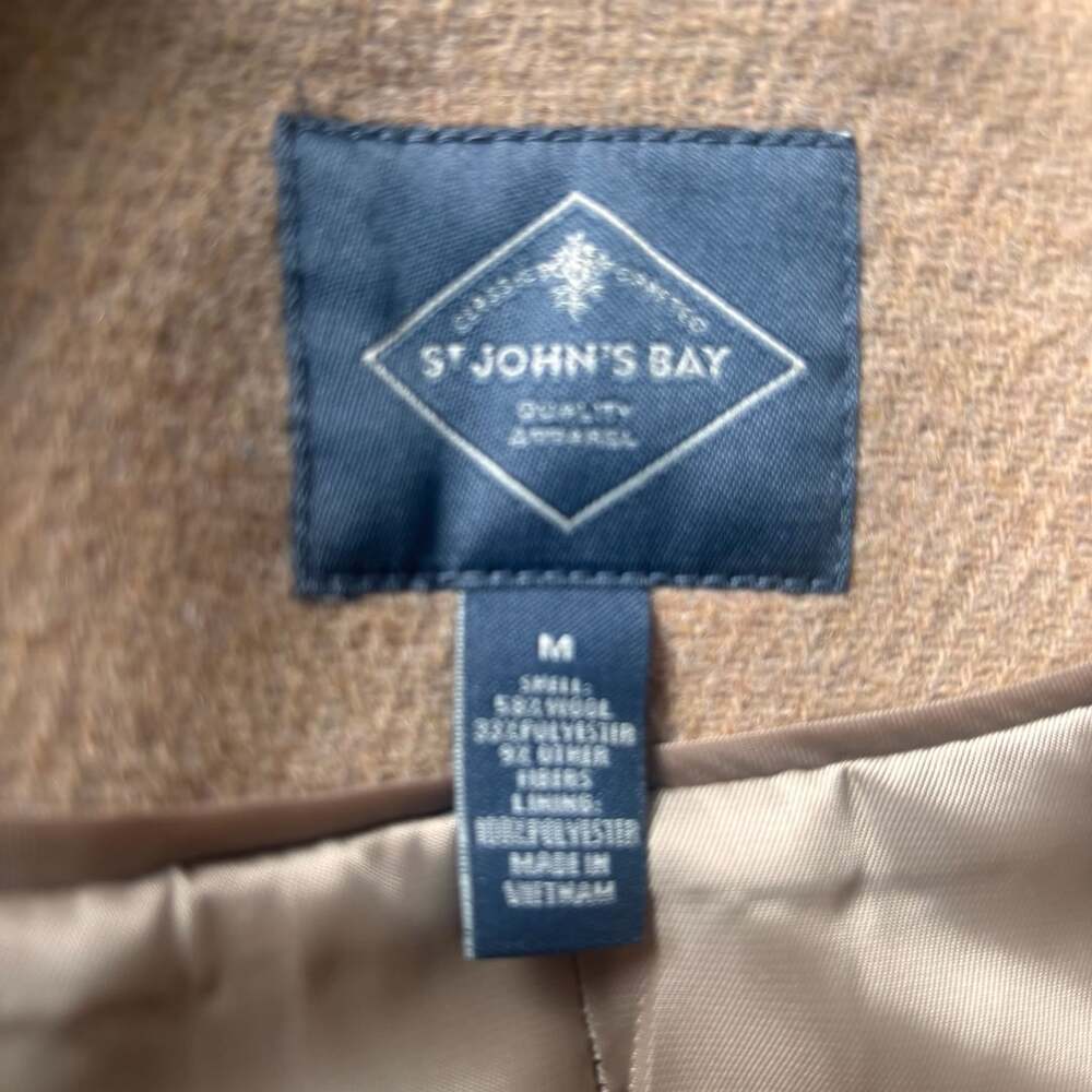 St. John's Bay Camel Wool Blend Coat M - Picture 2 of 5